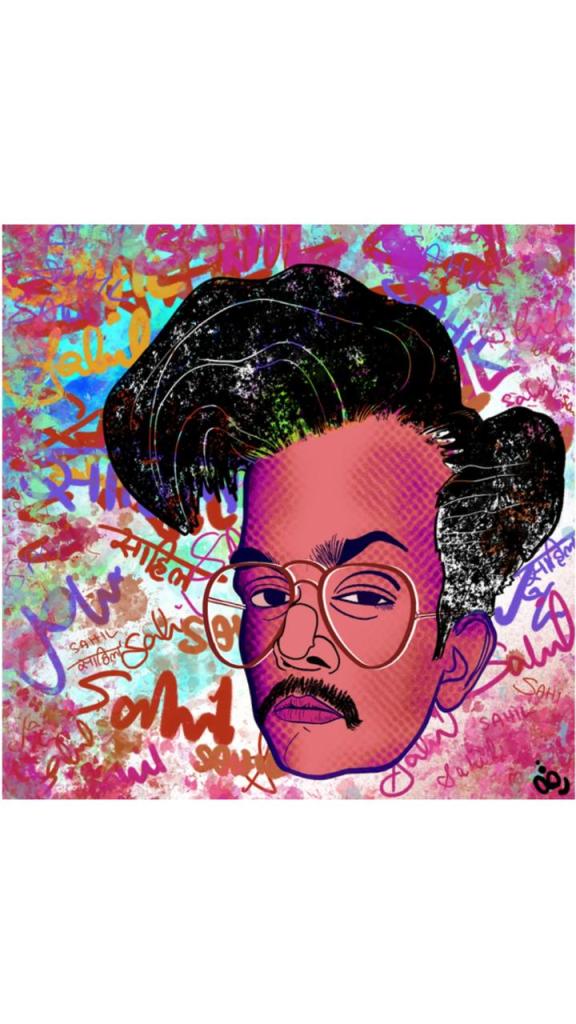 A comic book rendition of Sahil Baba Siddiqui